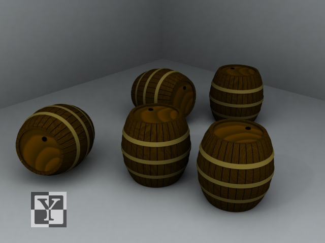Barrels modeled in 3d with 3ds Max & rendered in Scanline