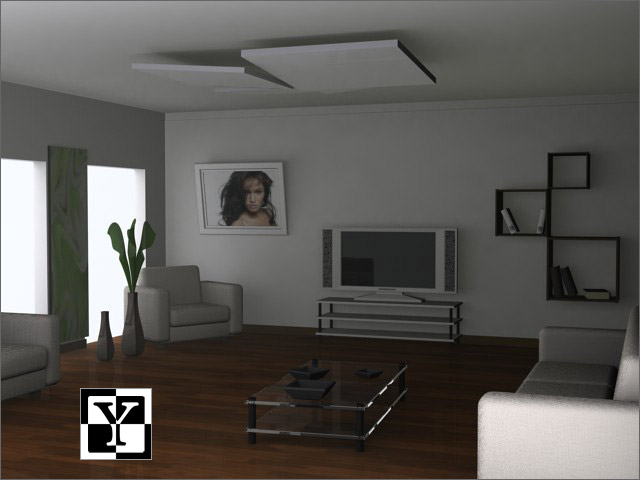 Room modeled in 3d with 3ds Max & rendered in Scanline