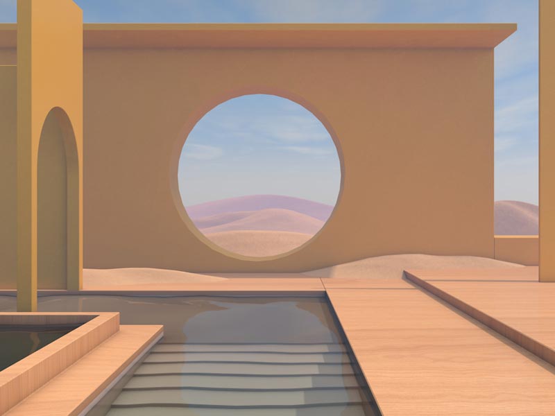 Desert interior created with Cinema 4D