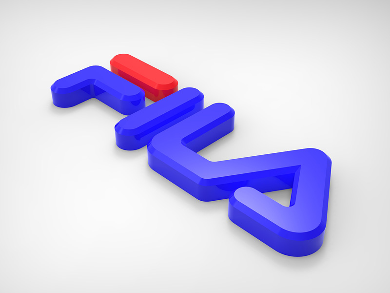 Logo FILA realizzato in CAD 3D con Siemens Solid Edge