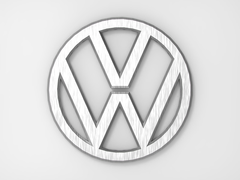 Volkswagen VW logo in 3D modeled with Siemens Solid Edge