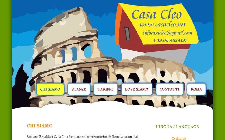 Sito web Casa Cleo B&B Roma
